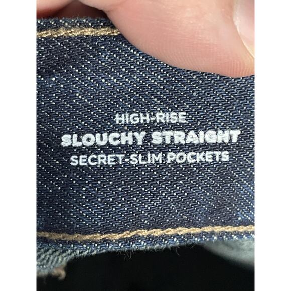 Old Navy Jeans Womens 20 Blue Denim High-Rise Slouchy Straight Button Fly Plus - Picture 11 of 13